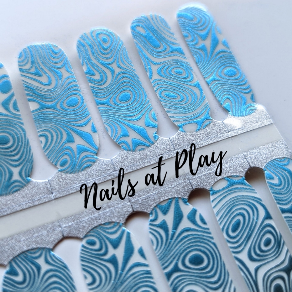 5 for $15 Nail Wraps- Blue Motion (transparent)